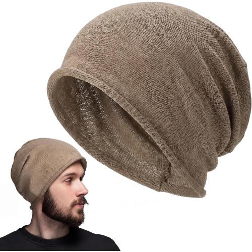 Cuffbow 100% Linen Beanie Summer Cooling Beanie for Men Women Slouchy Lightweight Hat Baggy Breathable Slouch Cap