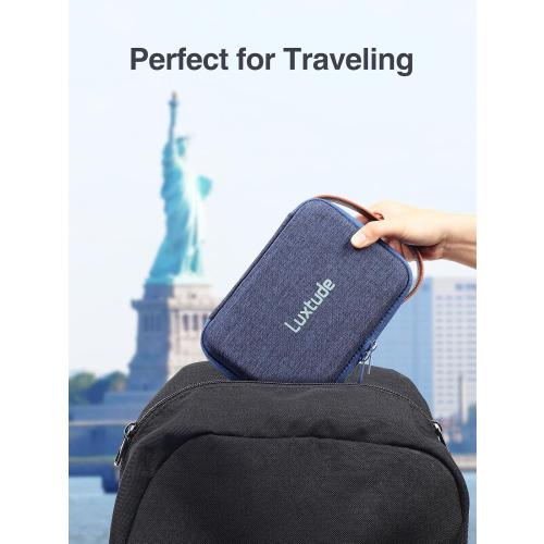 Luxtude Electronics Organizer Travel Case, Tech Organizers Travel Case, Hard Charger Organizers, Portable Cable Organizer, Travel Essentials for Charger/Mouse/Cash/Card/Pen, Tech Gifts