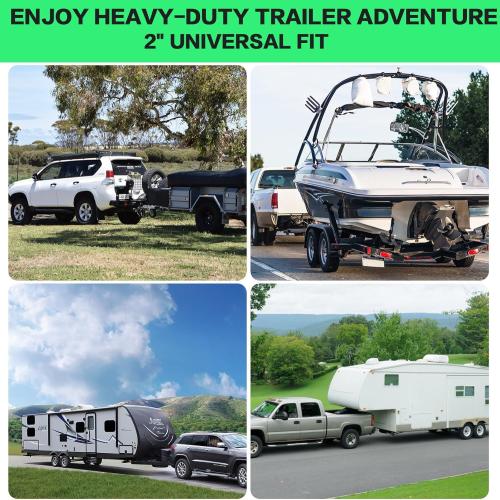 Adjustable Trailer Hitch for 2 Inch Hitches Receiver, Extra Heavy Duty 22,000 LBS Towing Weight, 2'' & 2-5/16'' Tow Dual Ball, 4'' Drop/Rise, Bulletproof Pin Lock, Anti Rust, Anti Rattle, Black