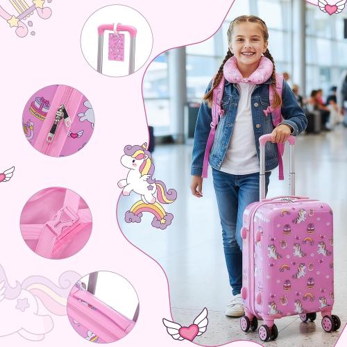 Rosamo 16’’ Kid’s Luggage Set with Spinner Wheels, Hardside with Suitcases,6 Piece ‼️used‼️