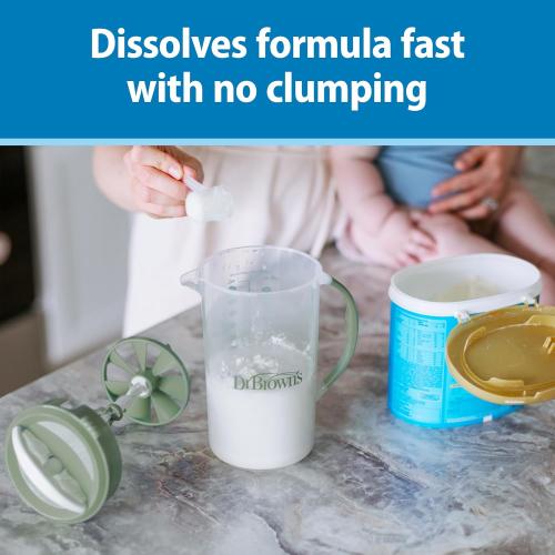 Dr. Brown's Baby Formula Mixing Pitcher with Adjustable Stopper, Locking Lid, & No Drip Spout, 32oz, BPA Free, Teal
