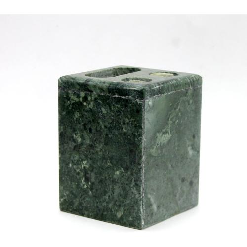 Bathroom Accessory Set Made from Natural Stone - Bath Accessories Set of 4 Includes Soap Dispenser, Toothbrush Holder, Tumbler and Soap Dish (Green)