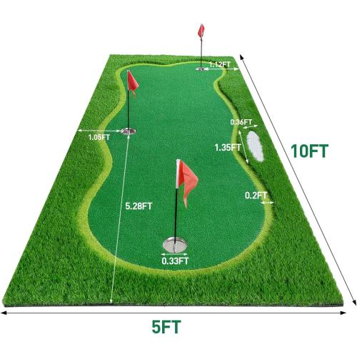 Golf Putting Green 5 x 12ft/5 x 10ft Outdoor Large Practice Putting Green Professional Golf Putting Mat