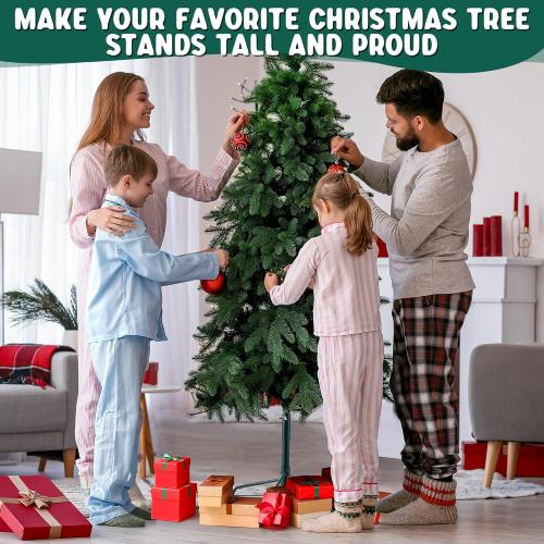 14.8 Christmas Tree Height Extender with 3 Fixing Screws, Fits 0.5-1.25 Inch Tree Poles, Make Christmas Tree Taller for 4.5 Ft to 7.5Ft Artificial Trees, Seasonal Indoor Decor (Green)