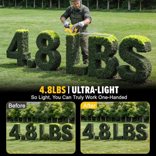 Hedge Trimmer Compatible for Dewalt 20V 60V Battery，Cordless Electric Hedge Trimmer with 1600RPM Brushless Motor, 22'' Dual-Action Blade with 3/5'' Cutting Capacity (NO Battery) ‼️unused‼️