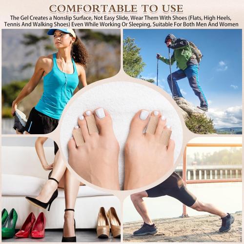 Blulu 10 Pieces Toe Tubes 0.98 Inches Cushion Tube Corn Pads for Toes Sleeves Soft Gel Protectors for Cushions Corns Blisters Calluses 3 Size(Skin Color,Medium Size)