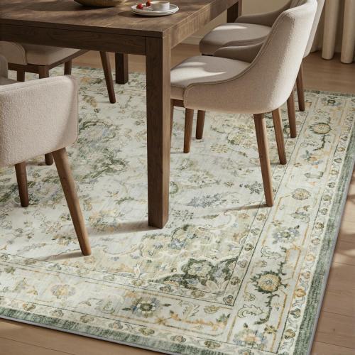 PADOOR Area Rug,Rugs for Living Room,Soft Green Rugs for Bedroom,Machine Washable Rugs Non Slip Carpet,Rug for Dining Room Living Room Bedside Office