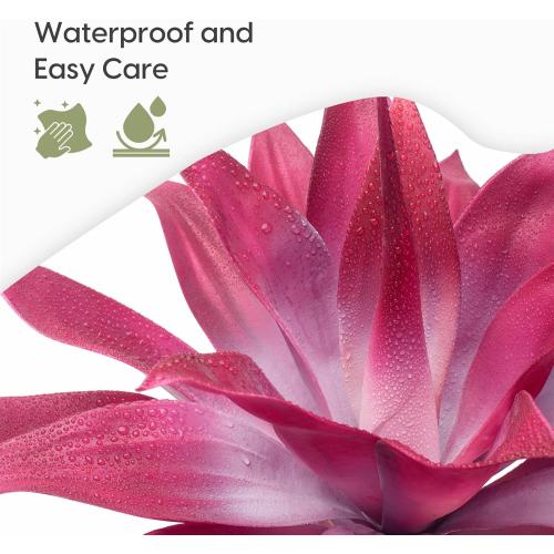 Velener Fake Agave Plant Outdoor, Artificial Plants Large Size for Indoor Decor, Faux Plant Dual Agave (22 inch,Red/White)-No Pot