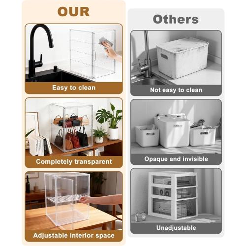 Large Pastry Display Case, 4-Layer Adjustable Corner Bread Box for Kitchen Countertop, 17.32x13x12.4inch Bread Storage Container with Magnetic Door(17.32x13x12.4inch)