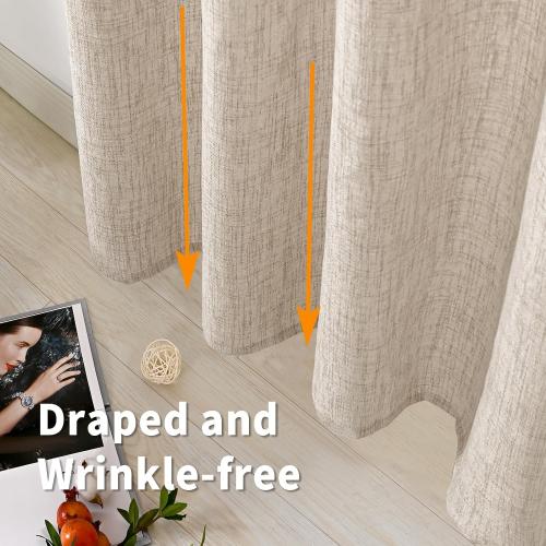 BGment Linen Curtains 63 Inch Length 2 Panels, Rod Pocket and Back Tab Light Filtering Textured Window Drapes for Bedroom Living Room Bathroom, 42 Inch Wide Each Panel