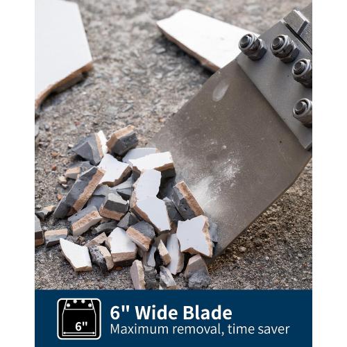 SDS Max Floor Scraper, Firecore 6 Inch SDS Max Thinset Removal Chisel Bits Scaling Chisel Tool for Rotary Hammer Drill, Steel Shovel Bits for Removing Vinyl Flooring VCT Tiles Linoleum Concrete Mortar