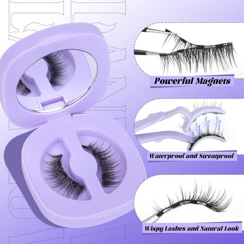 Magnetic Eyelashes with Applicator Natural Wispy Magnetic Lashes Easy Apply No Need Glue False Eyelashes by Lanflower