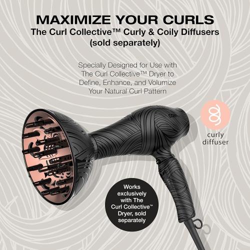 Conair The Curl Collective Curly Hair Diffuser, Works Exclusively with The Curl Collective Hair Dryer (sold separately)