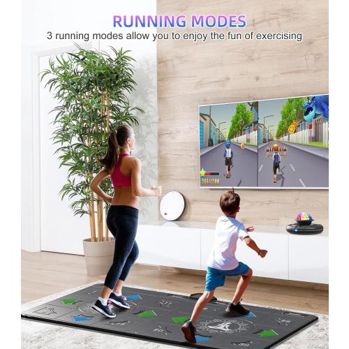 FWFX Exercise Mat for Home Workouts - Interactive Dance Game Mat Connects to TV, 2-Player Kids Party Interactive Games, Active Sports & Yoga Mat for Adults & Family Fitness, Fun Gift (Gray)