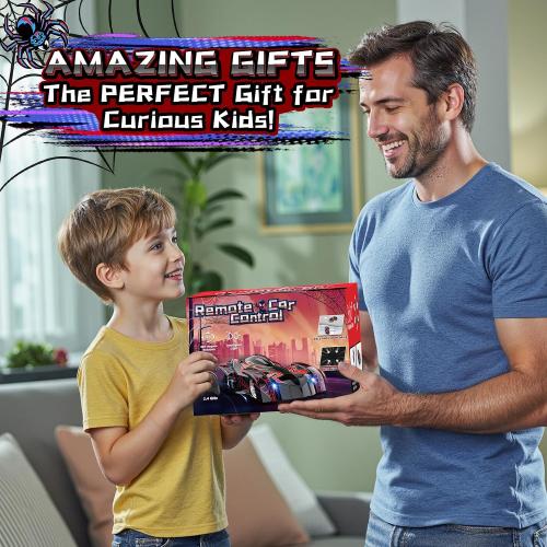 Wall Climbing Remote Control Car with Headlight | 360° Rotating RC Stunt Car, Rechargeable RC Cars Toys for 3 4 5 6 7 8-12 Year Old Boys Girls Kids