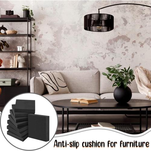 8 Pcs Non Slip Furniture Pads 4 x 4 x 3/4 Thick Foam Rubber Pad Heavy Duty Furniture Grippers Anti Vibration Rubber Feet Mat Floor Protectors for Hardwood Floors Washing Machines Chair Bed Table
