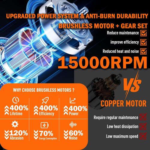 13 Electric Weed Wacker, 4 in 1 Cordless String Trimmer/Lawn Edger/Lawn Mower/Brush Cutter with Steel Gears, 2×21V 6.0Ah Batteries & Charger, 4.2 LBS Lightweight Grass Trimmer for Yard Garden