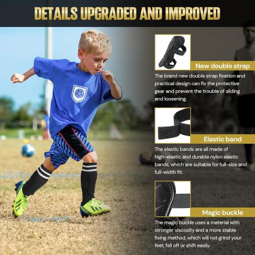 Soccer Shin Guards for Youth Kids Toddler, Protective Soccer Shin Pads & Sleeves Equipment - Football Gear for 3 5 4-6 7-9 10-12 Years Old Children Teens Boys Girls