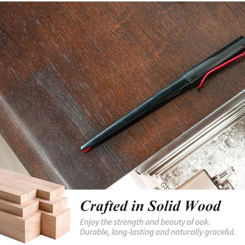 Size 39.4 W x 27.6 H x 13.6 D Inches, Computer Desk, Foldable Desk, Home Office Desks, Solid Wood Writing Desk, Mid Century Modern Desks, Oak Study Table, Folding Desks for Small Spaces, 39.4 W x 27.6 H x 13.6 D Inches, Walnut