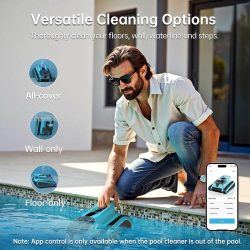 NexTrend Pool Vacuum for Inground Pools Cordless Robotic Pool Cleaner, Smart Navigation, 150min Runtime, 180W Powerful Suction, Floor Walls Waterline Cleans Up to 2,050 sq.ft