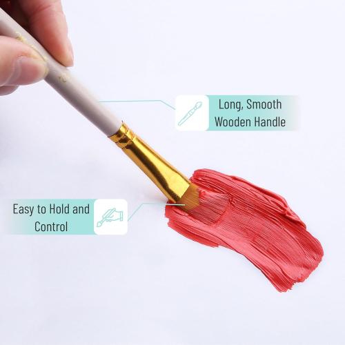 Mr. Pen- Acrylic Paint Brushes Set, 10 Pack, Round & Pointed Tip, Nylon Hair Artist Brushes for Watercolor, Oil, Rock, Face, Nail, Miniature, Canvas, Detailing, Drawing, Art Supplies