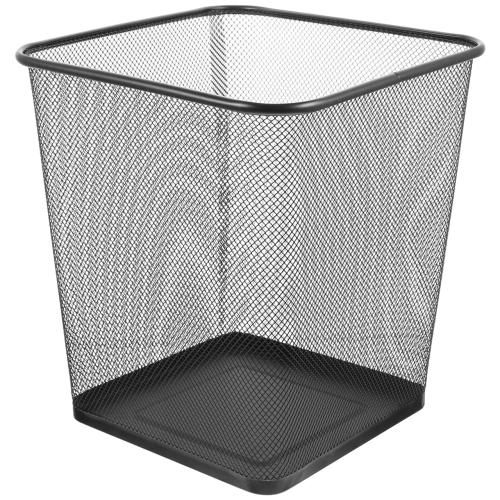 GANAZONO Black Mesh Square Trash Cans, Waste Basket with Open-Top for Office, Home, Kitchen