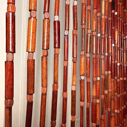 Natural Dark Brown Bamboo Beaded Curtain Room Divider Plain Design-Bamboo and Wooden Doorway Beads-Boho Bohemian Curtain 38 Strands 36 Wx78 H