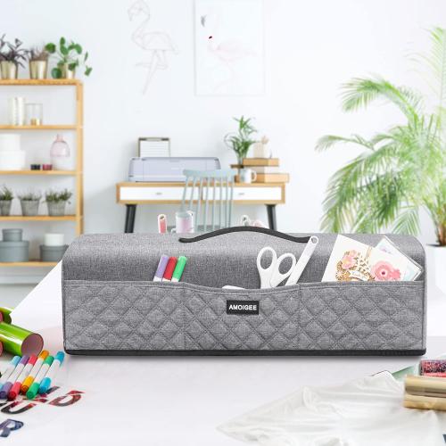 AMOIGEE Dust Cover for Cricuttt Explore Air 2, Explore 3, Maker 3, Maker Cover With Pockets for Cricuttt Accessories and Supplies