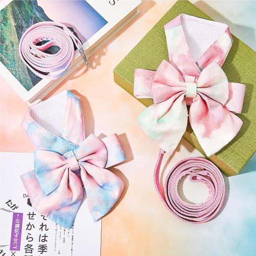 2 Sets Bow Tie Small Dog Harness and Leash Set