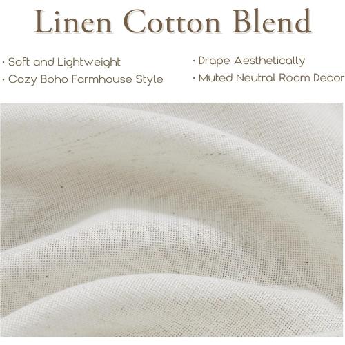 120 Inch Curtains Long for Large Window,Linen Sheer Light Filtering 10FT Length 10 FT Tall Curtains for Living Room Sunroom 2 Panels Set