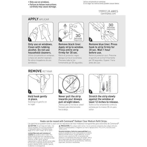 4 packs of Command Outdoor Medium Clear Wall Hooks, 5 Hooks and 6 Command Strips, Damage Free Hanging Wall Hooks for Hanging Outdoor Wall Decor with Weather Resistant Strips, Holds up to 2 lb
