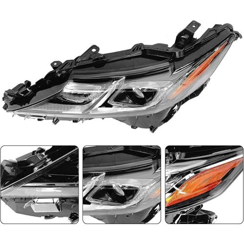 ILAMP Headlight Fit For 2018 2019 2020 Toyota Camry L/LE/SE Projector LED Headlamp (Left Driver) W/Clear Lens LH 81150-06C40 CM17A01-4L
