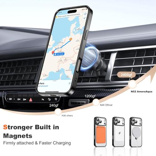 Compatible with iPhone 17 Pro Case with 360° Spin Magnetic Ring Stand [Compatible with Mag-Safe] Camera Lens Protector Plating Drop Clear Phone Case for iPhone 17 Pro 6.3, Black