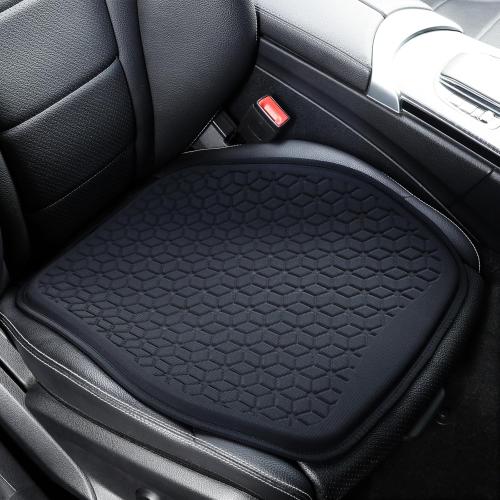 Thin Gel Seat Cushion for Car Seat, Office Chair, Wheelchair, Golf Cart - Non-Slip Car Seat Cushions with 0.7 Inch Gel - Sciatica & Coccyx Pain Relief (Fabric, Black)