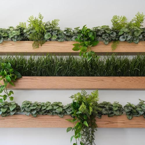 PATIKIL Artificial Greenery Plants, 2 Pcs 7 Bundles Green Plant with Persian Leaf Leaves Grass Stems for Home Wedding Garden Office Decoration Party Table Backyard Indoor, Green