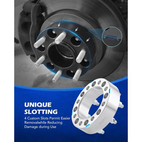 Orion Motor Tech 8x6.5 Wheel Spacers, 2 Inch Wheel Adapters with Studs Compatible with 1994-2011 Dodge Ram 2500 3500 1988-1998 Ford F250 F350, 8x165.1 Wheel Spacer Kit with 130 mm Hub Bore, Set of 4