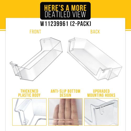 W11239961 Refrigerator Door Shelf Bin for Whirlpool AP6333410 (2-Pack)
