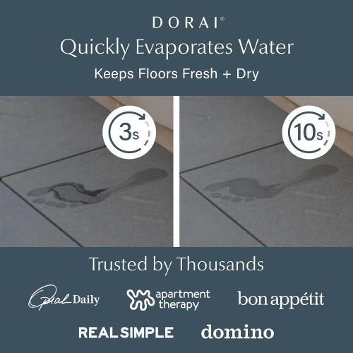 Dorai Home Stone Bath Mat for Bathroom | Quick-Drying Diatomaceous Earth Shower Mat, Non-Slip Natural Stone Modern Bathroom Rugs, Customizable Design | Slate, Large - 32.1 x 22.8 x 0.6