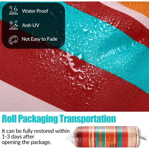 6 Pack High Back Outdoor Chair Cushions Bulk Waterproof Indoor Outdoor Chair Cushion Seat and Back Rocking Chair Cushion Thickened Patio Chair Pad for Indoor and Outdoor (Colorful Strip)