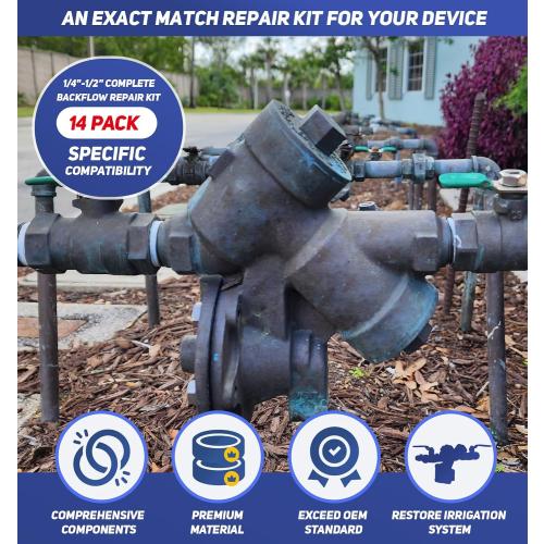 1/4-1/2 Complete Backflow Repair Kit Fits for Zurn Wilkins 975XL/975XL2 Backflow Preventer Built-in Components Repair Set