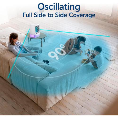 Arctic Air Chill Zone XL Evaporative Cooler with Oscillating Fan, Auto-Off Timer, Portable Fan with 4 Adjustable Speeds, 16-Hour Cooling Fan for Bedroom, Living Room, Office & More,White