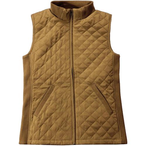Bienzoe Women Medium Camel Quilted Casual Vest: Lightweight Packable Sleeveless Jacket