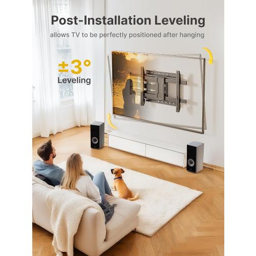 monTEK Long Arm TV Wall Mount for Most 43-80 Inch TVs, 42 Inch Long Extension TV Mount Swivel and Tilt, Full Motion Wall Mount Tv Bracket Fit Max VESA 600 x 400mm, Up to 110 lbs, 16”,18” Studs