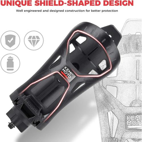 KEMIMOTO ATV Cup Holder, Upgraded Motorcycle Drink Holder Handlebar, Water Bottle Holder Mount with 0.6”-1.56” Metal Clamp for Scooter Bike Boat Stroller Wheelchair Golf Push Cart Tractor (1)