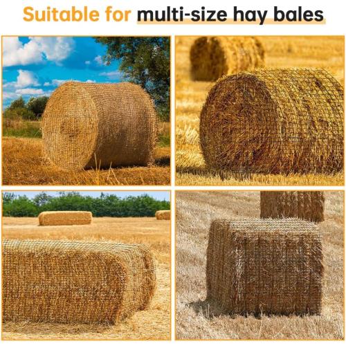 Round Bale Hay Net 4x4ft Large Round Bale Hay Nets for Horses Heavy Duty Slow Feed Hay Net Black Knotless Design for Horse, Cattle, Goat (4x4ft)