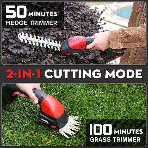 MZK 3-in-1 20V Pole Mini Hedge Trimmer & Grass Shear, 13ft Reach, Electric Hedge Trimmer with Extension Pole, Multi-Angle for Garden, Lawn(Battery and Charger Included),HT08D11
