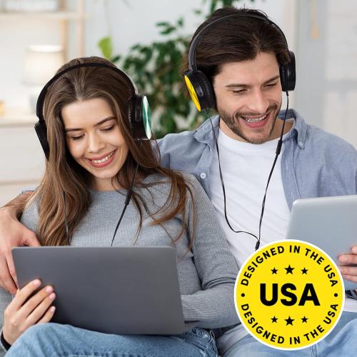 5 Pack 5 Colors, Premium Classroom Headphone with Microphone (5 Pack) - Kids Wired Earphones with Mic for School Students K-12 & Teachers, Soft Swivel On Ear Pads- Perfect for E-Learning, Meetings, Calls -(Colorful)