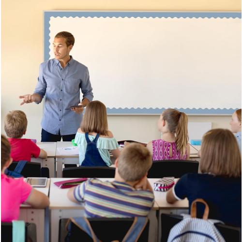 Teacher Created Resources Cottage Blue Scalloped Rolled Border Trim - 50ft - Decorate Bulletin Boards, Walls, Desks, Windows, Doors, Lockers, Schools, Classrooms, Homeschool & Offices