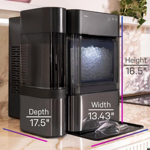 Profile GE Profile Opal 2.0 XL with 1 Gallon Tank, Chewable Crunchable Countertop Nugget Ice Maker, Scoop Included, 38 lbs in 24 Hours, Pellet Ice Machine with WiFi & Smart Connected, Black Stainless