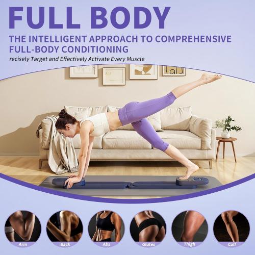 Pilates Board Reformer 15-in-1: Split & Foldable Design, Portable Home Gym with Digital Display, Resistance Bands, Balance Board for Women's Full Body & Core Training